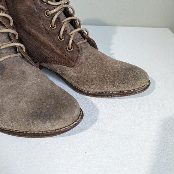 Free People Truemay Distressed Factory Worn Lace Up Short Boots 38 - Picture 7 of 16